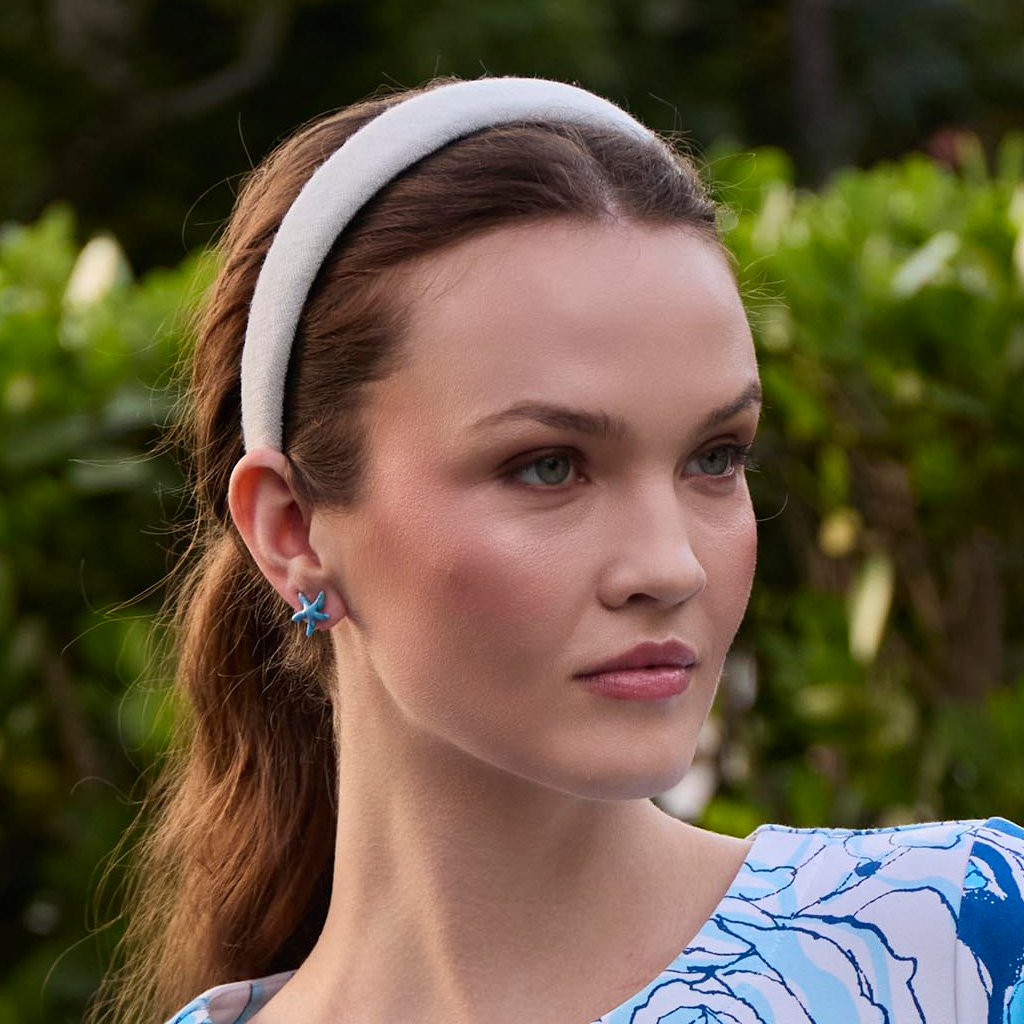 TURQUOISE STARFISH STUD EARRINGS