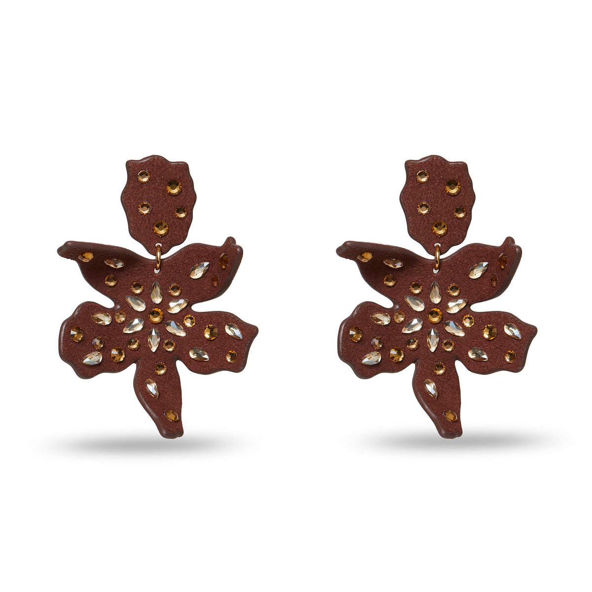 Lele Sadoughi EARRINGS WALNUT SPARKLE PAPER LILY EARRINGS