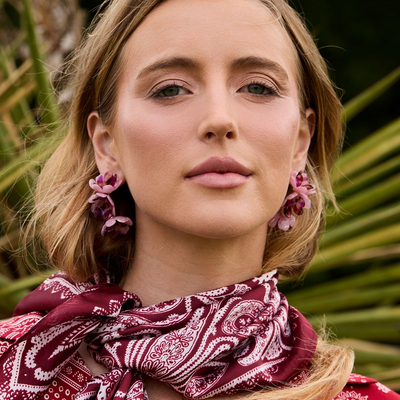 Lele Sadoughi EARRINGS WILDBERRY MINI ROSE DROP EARRINGS