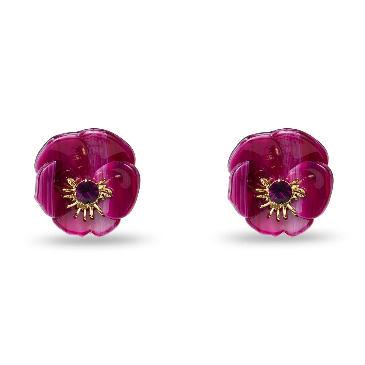 Lele Sadoughi EARRINGS WILDBERRY PANSY BUTTON EARRINGS