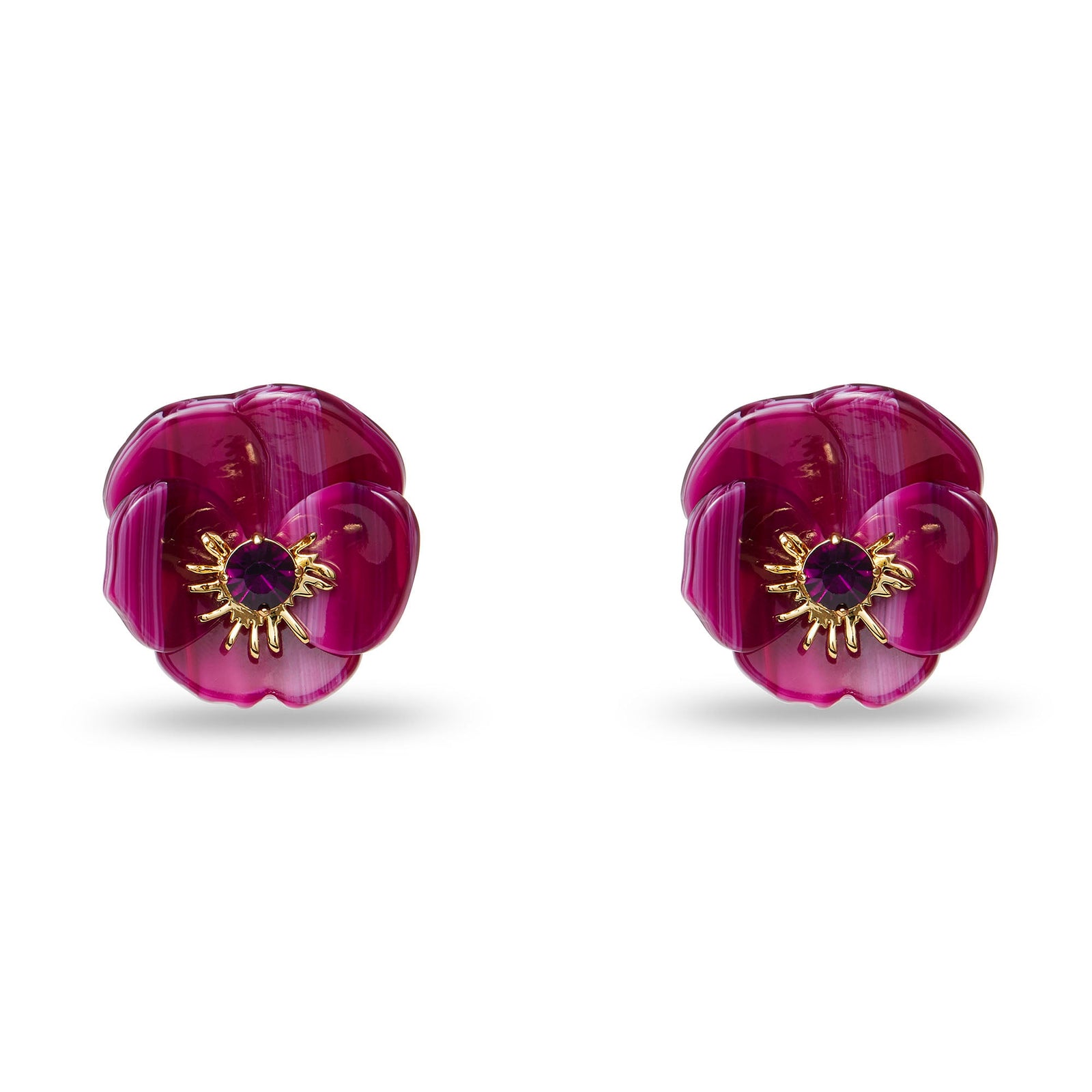 Lele Sadoughi EARRINGS WILDBERRY PANSY BUTTON EARRINGS