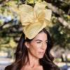 LELE SADOUGHI GOLDEN WHEAT TEARDROP PILLBOX FASCINATOR