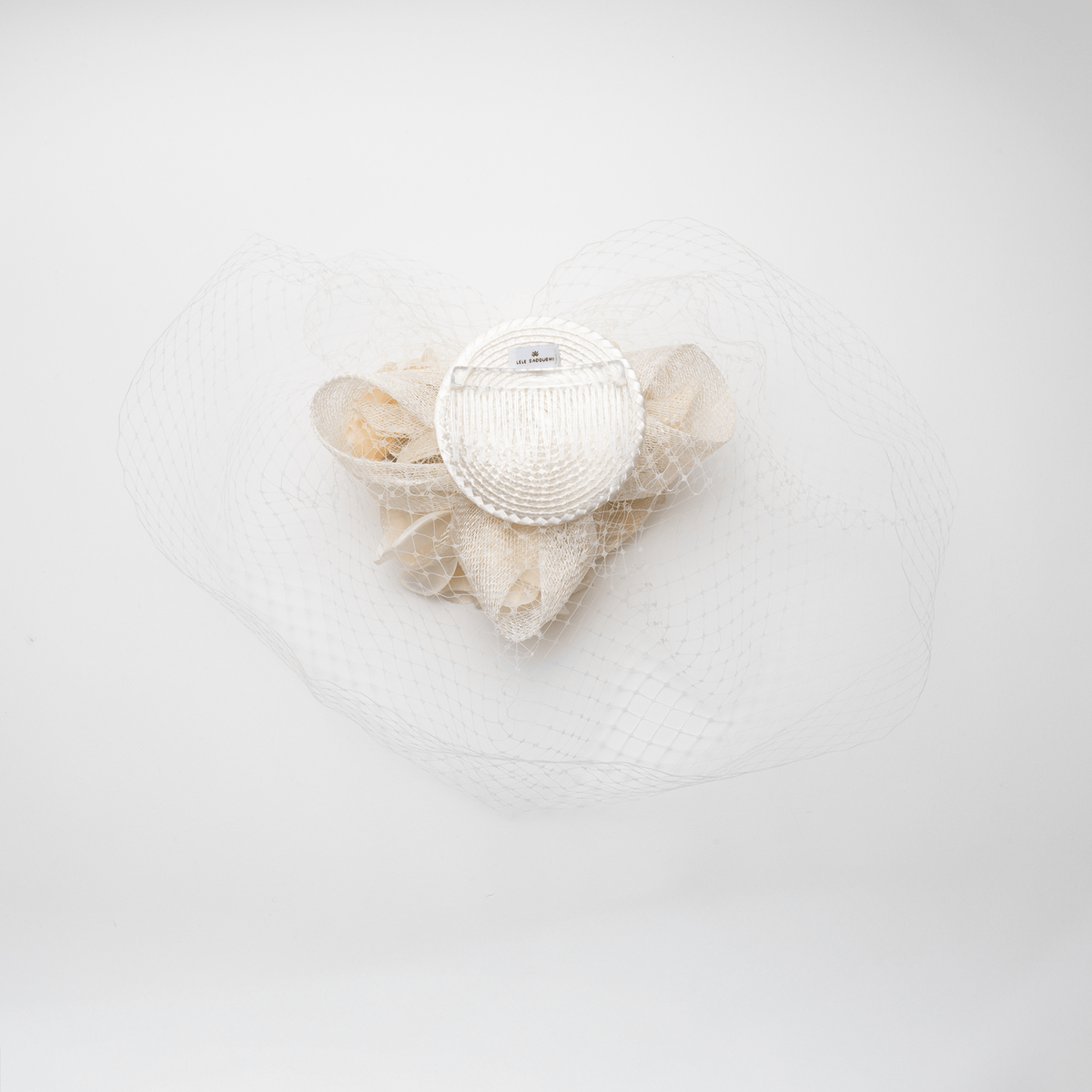Lele Sadoughi HAIR ACCESSORIES GOLDEN IVORY FLORAL BOUQUET VEIL FASCINATOR