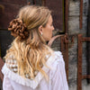 Lele Sadoughi HAIR ACCESSORIES WALNUT RITA FAUX SUEDE CLAW CLIP
