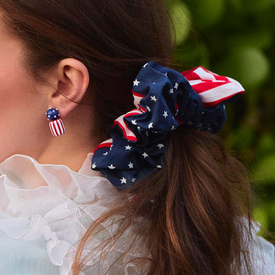Lele Sadoughi HAIR AMERICANA ROMMY STARS AND STRIPES SCRUNCHIE