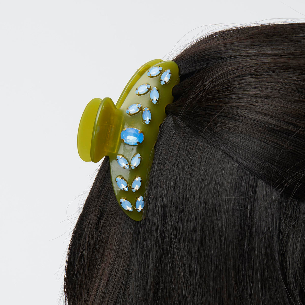 LELE SADOUGHI HAIR AVOCADO LARGE CRYSTAL CLAW CLIP