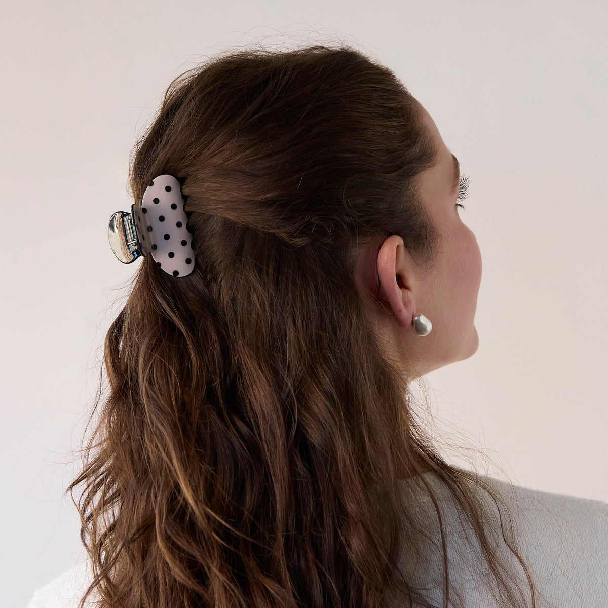 Lele Sadoughi HAIR BLUSH MINI POLKA DOT CLIP