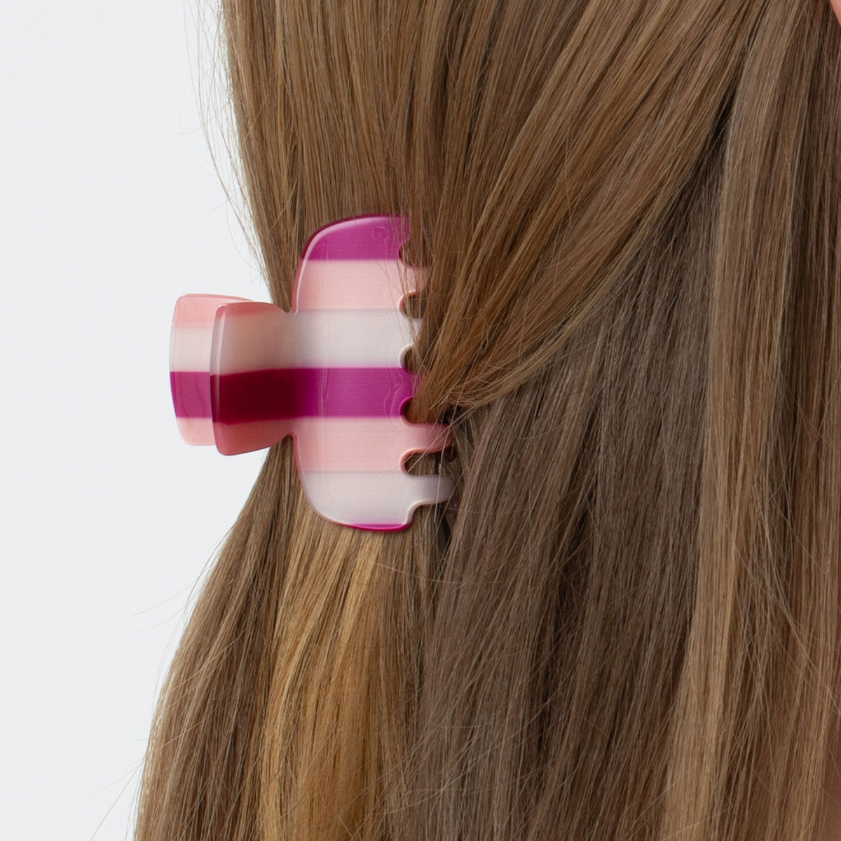Lele Sadoughi HAIR BUBBLEGUM STRIPES MINI CLAW CLIP