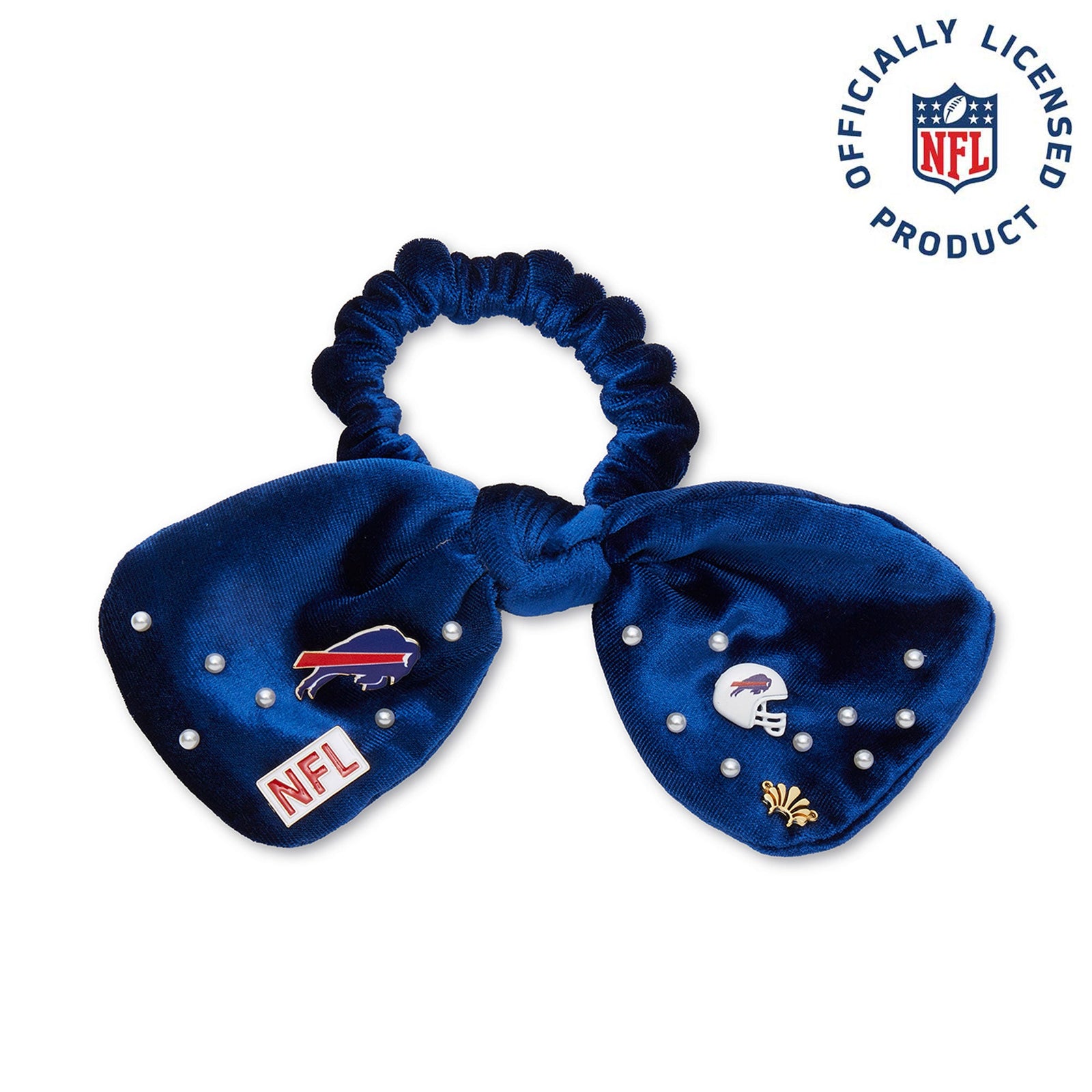 Lele Sadoughi HAIR BUFFALO BILLS LELE X NFL BLUE BOW SCRUNCHIE