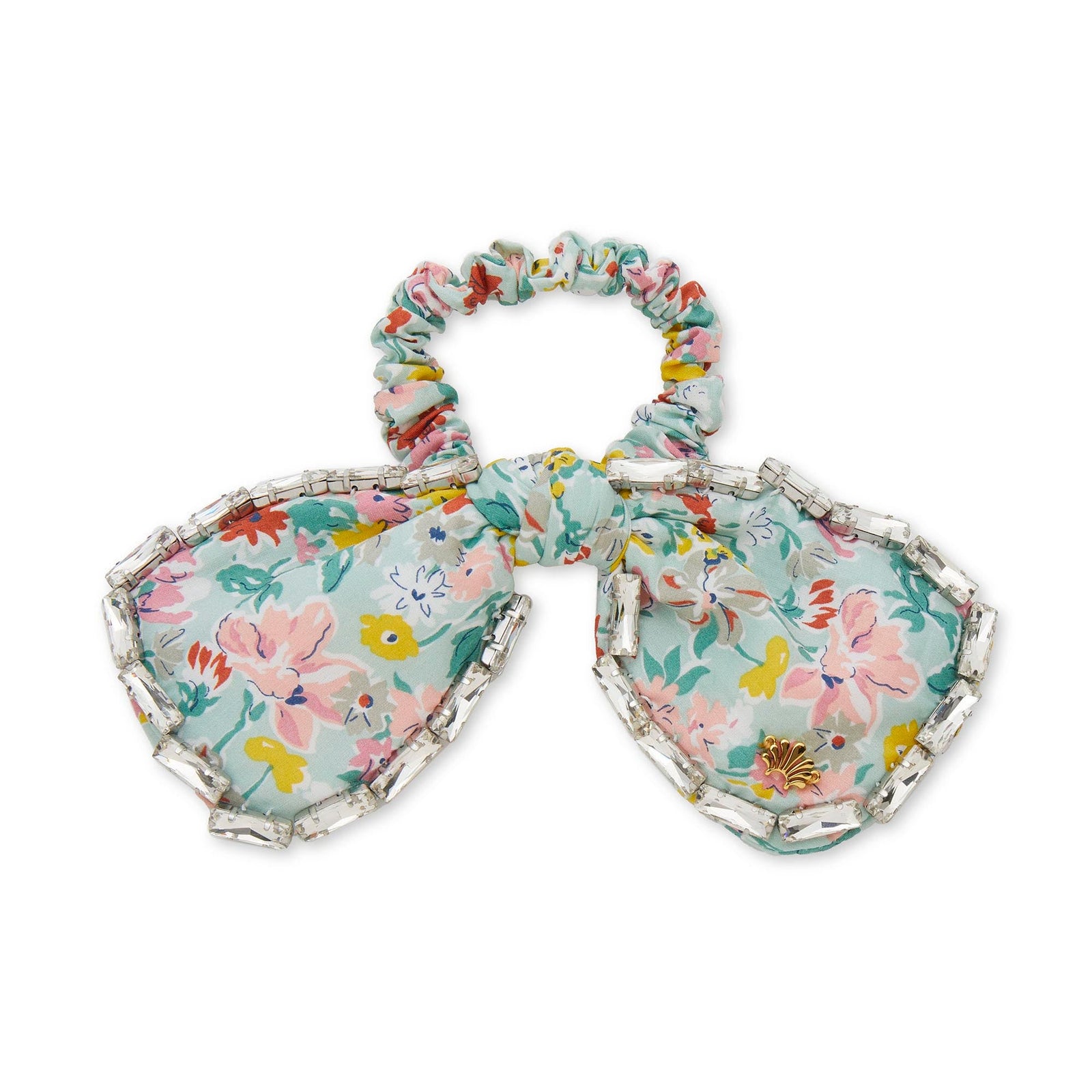 LELE SADOUGHI HAIR CALIFORNIA BLOOM PENNY LIBERTY CRYSTAL TRIM BOW SCRUNCHIE