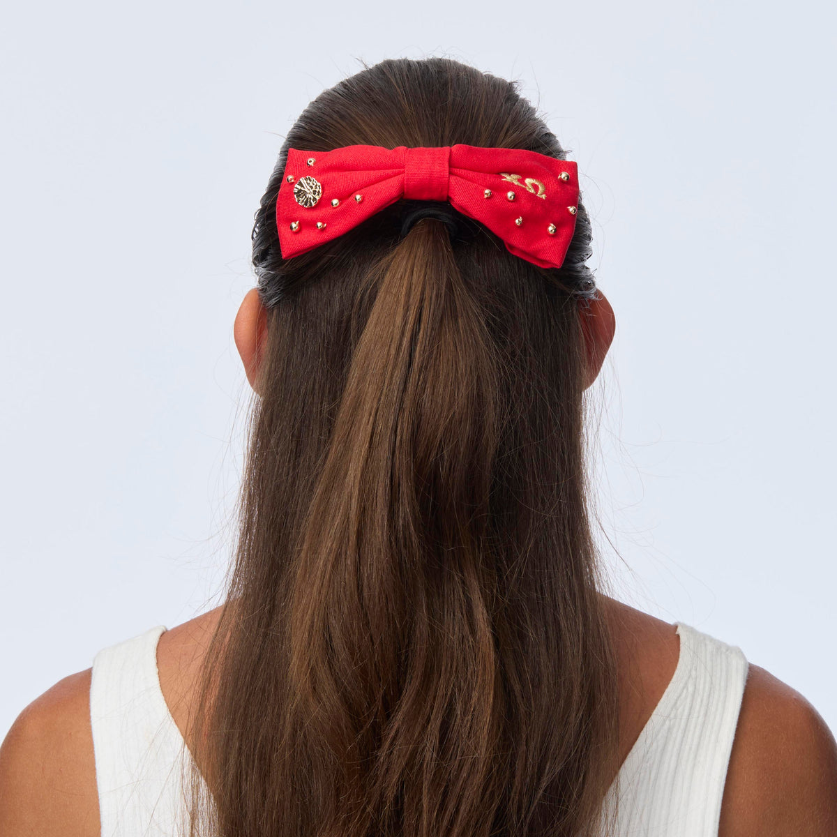 LELE SADOUGHI HAIR CARDINAL RED CHI OMEGA RILEY BOW