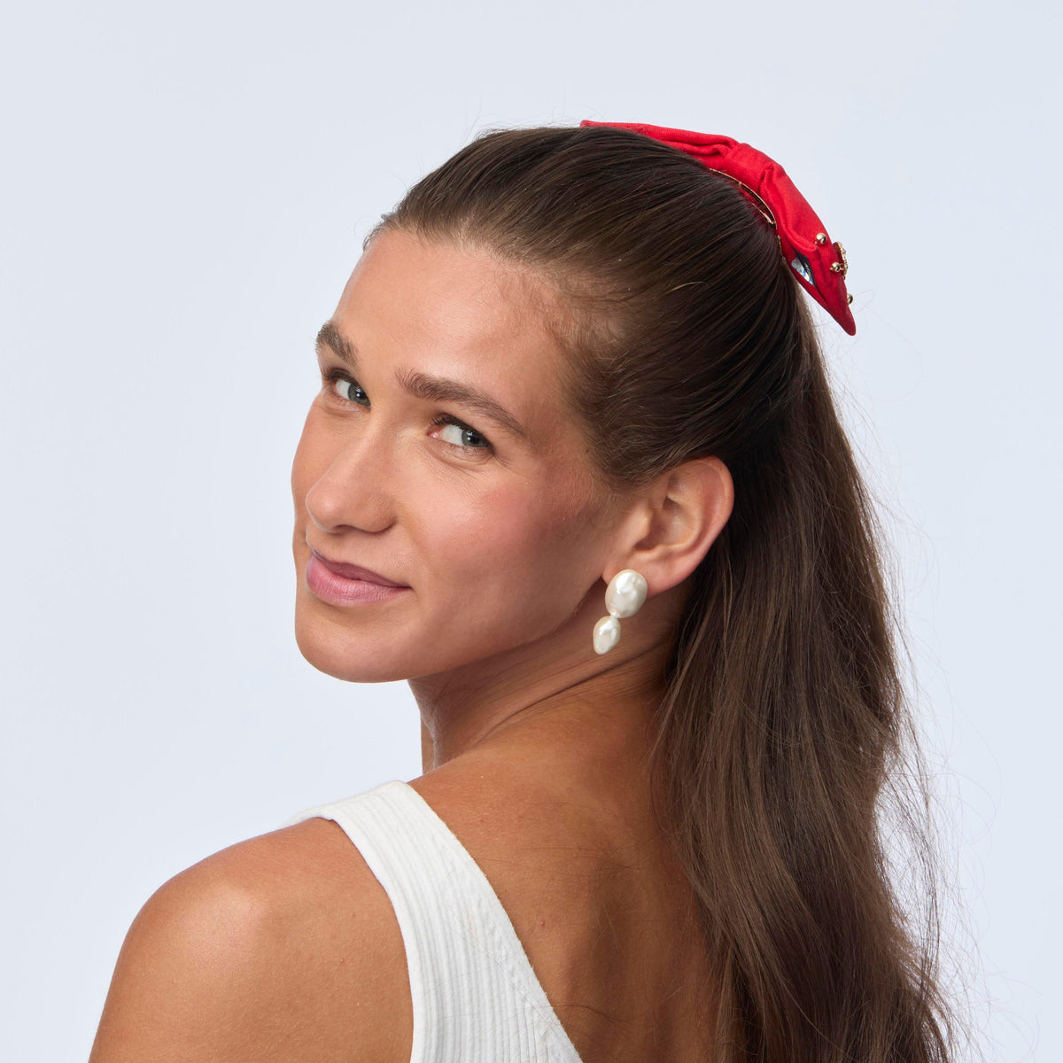 LELE SADOUGHI HAIR CARDINAL RED CHI OMEGA RILEY BOW