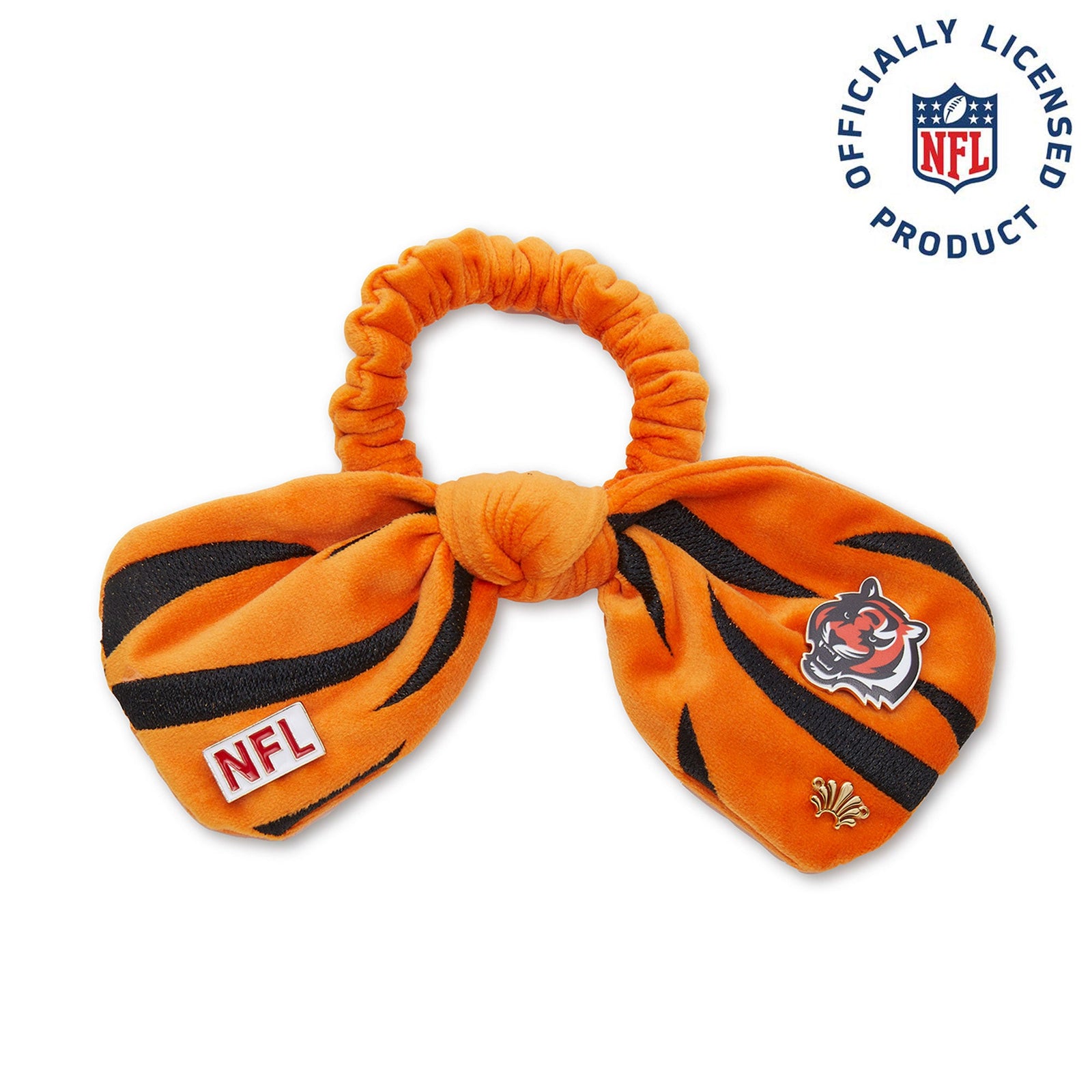 Lele Sadoughi HAIR CINCINNATI BENGALS LELE X NFL ORANGE BOW SCRUNCHIE