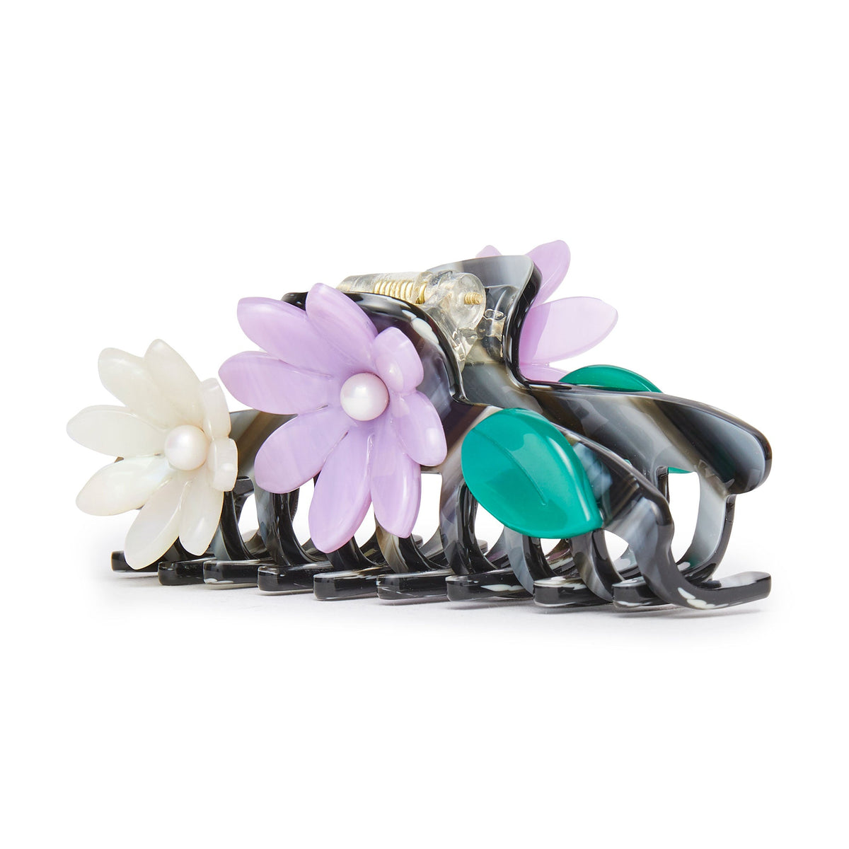 Lele Sadoughi Hair Clips ABALONE PETUNIA CLAW CLIP