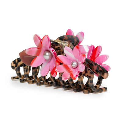 Lele Sadoughi Hair Clips CHEETAH PETUNIA CLAW CLIP