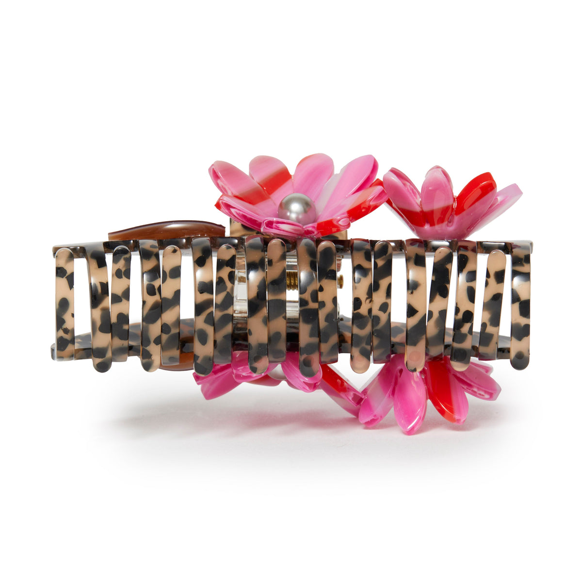 Lele Sadoughi Hair Clips CHEETAH PETUNIA CLAW CLIP