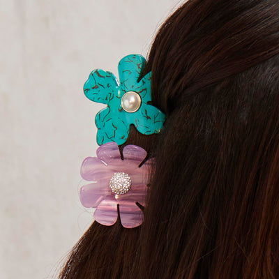 LELE SADOUGHI Hair Clips TURQUOISE LILY CLAW CLIP