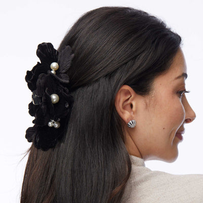 Lele Sadoughi Hair Clips JET MAGNOLIA CLAW CLIP