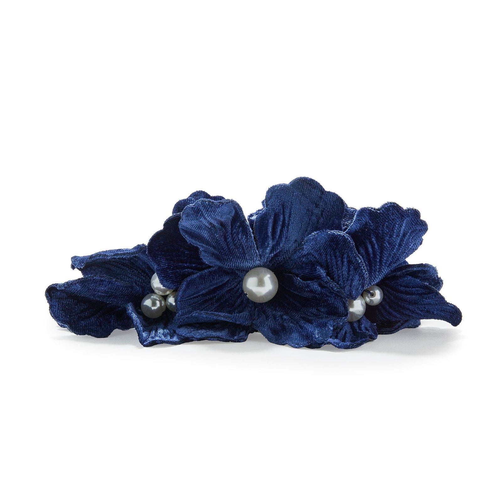 NAVY MAGNOLIA CLAW CLIP