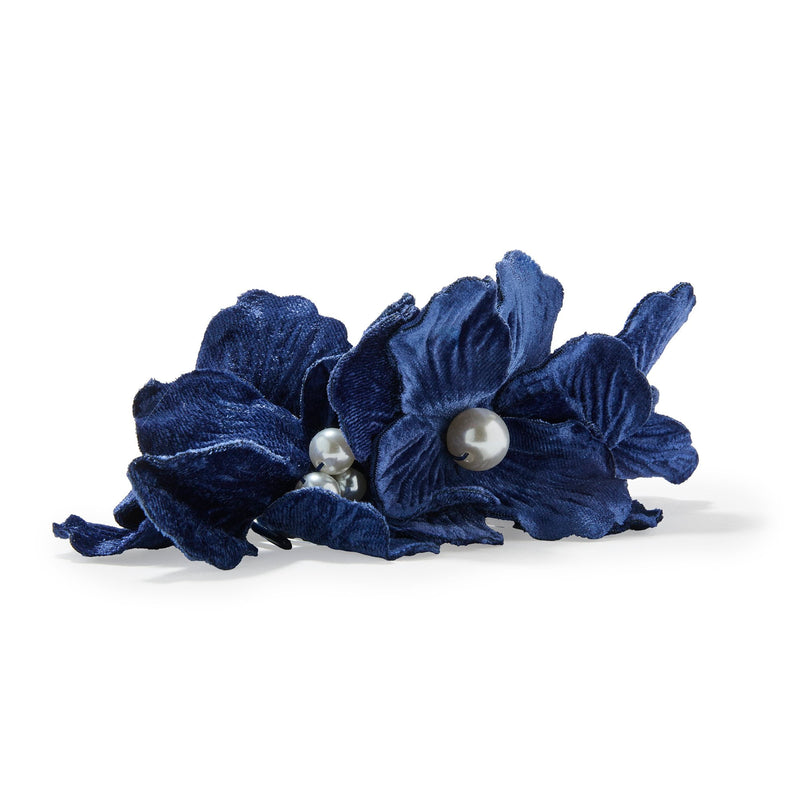 NAVY MAGNOLIA CLAW CLIP