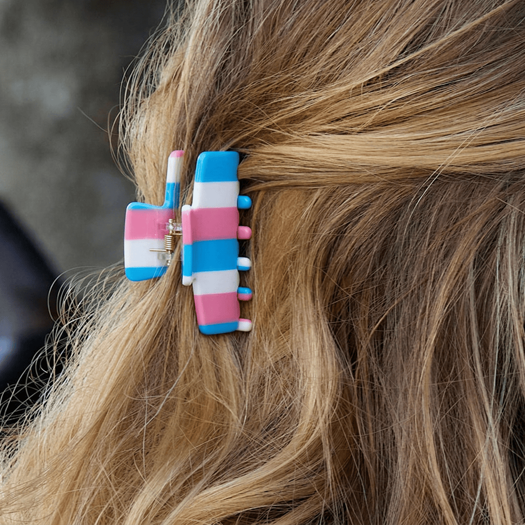 Lele Sadoughi HAIR CORAL TIDE MINI STRIPED CLAW CLIP