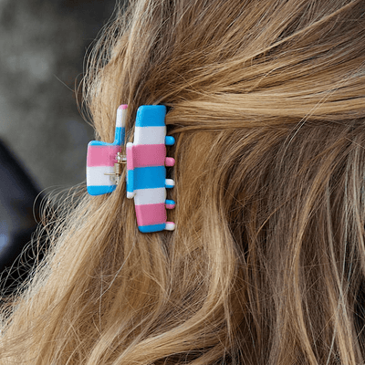 Lele Sadoughi HAIR CORAL TIDE MINI STRIPED CLAW CLIP