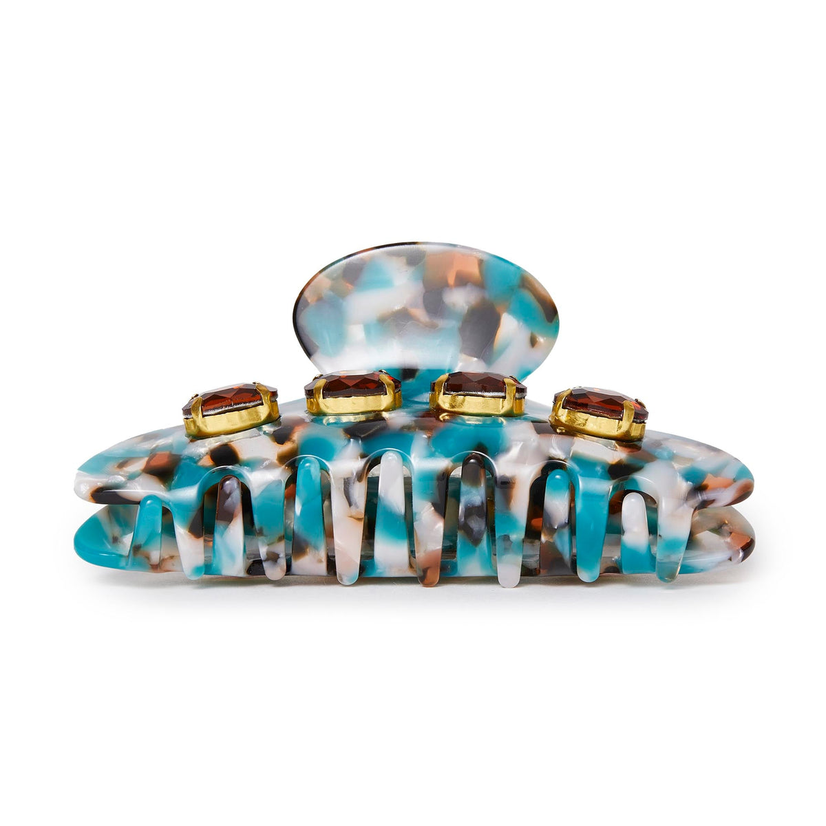 Lele Sadoughi HAIR CORNFLOWER BLUE LARGE CRYSTAL CLAW CLIP