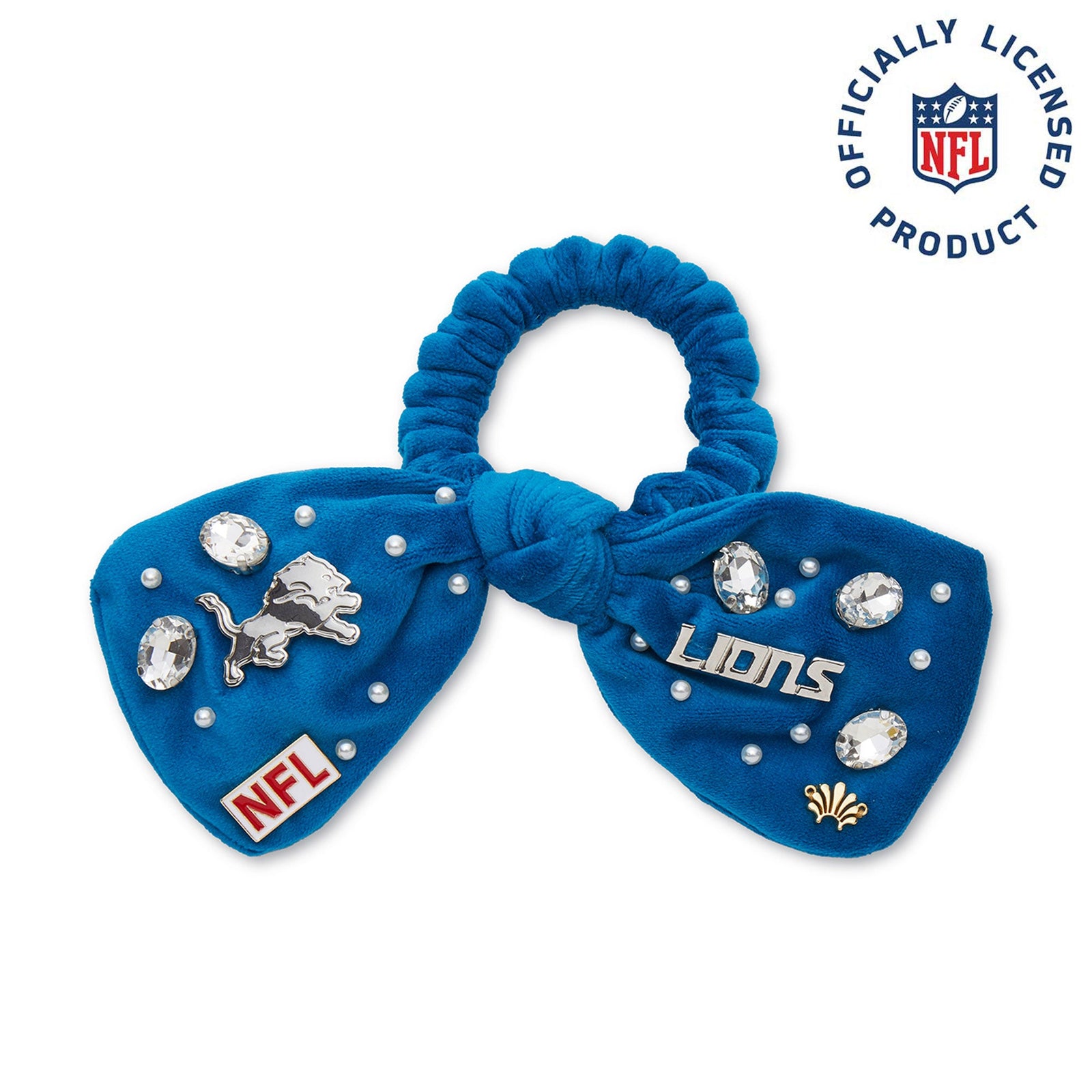 DETROIT LIONS LELE SADOUGHI X NFL BLUE BOW SCRUNCHIE
