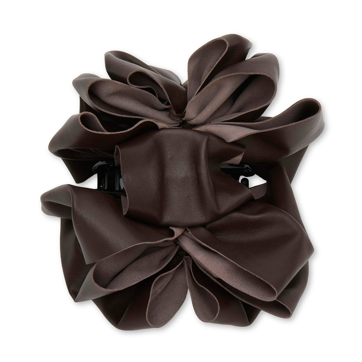 Lele Sadoughi HAIR ESPRESSO RITA LEATHER CLAW CLIP