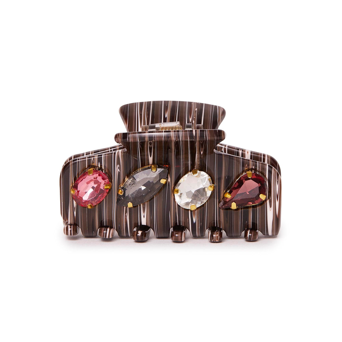 Lele Sadoughi HAIR HICKORY MINI CRYSTAL CLAW CLIP