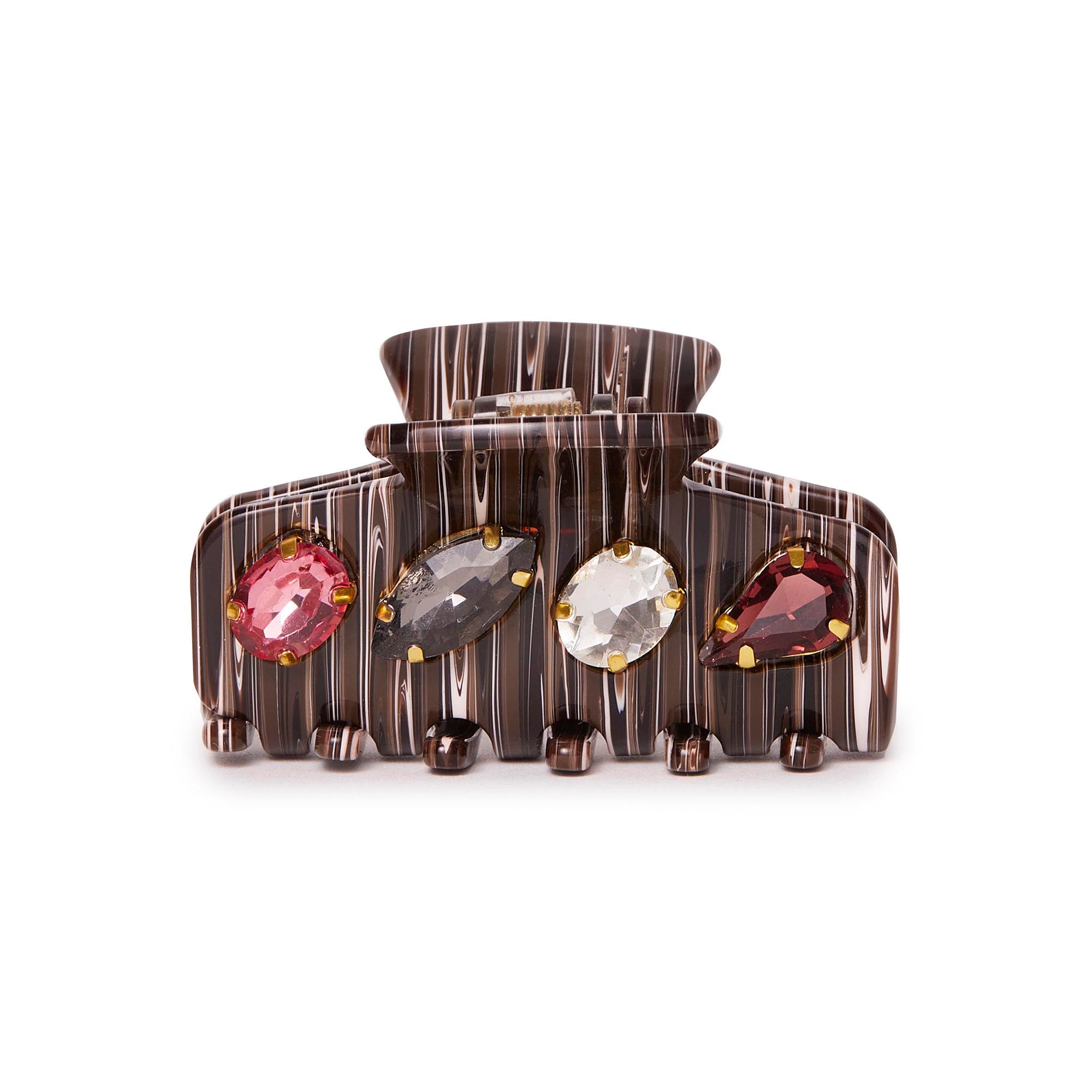 Lele Sadoughi HAIR HICKORY MINI CRYSTAL CLAW CLIP