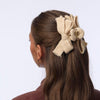 LELE SADOUGHI HAIR IVORY CABLE KNIT BOW CLAW CLIP