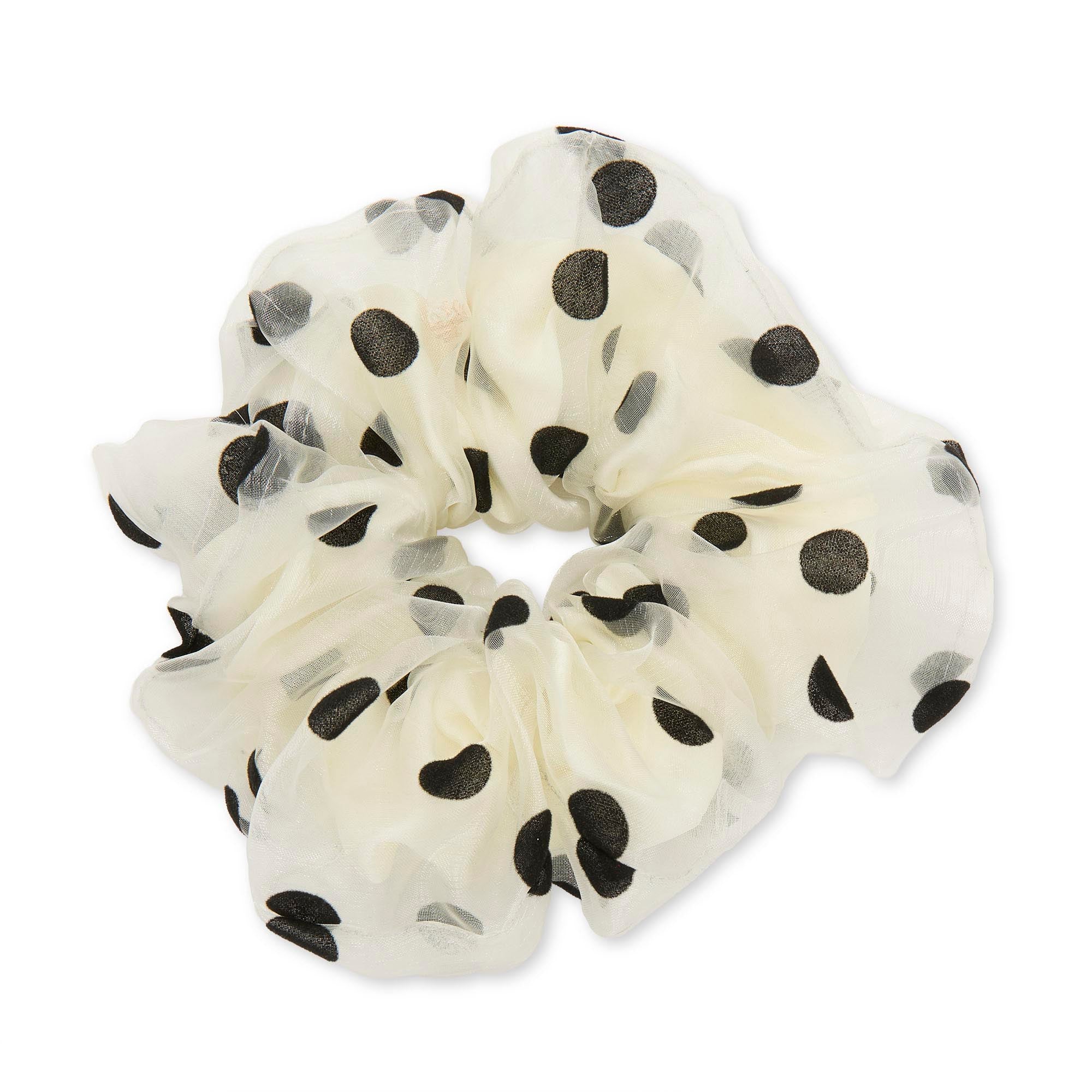 Lele Sadoughi HAIR IVORY OVERSIZED POLKA DOT SCRUNCHIE