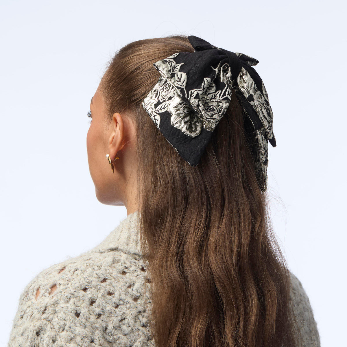 Lele Sadoughi HAIR JET ELIZABETH FLORAL JACQUARD BARRETTE