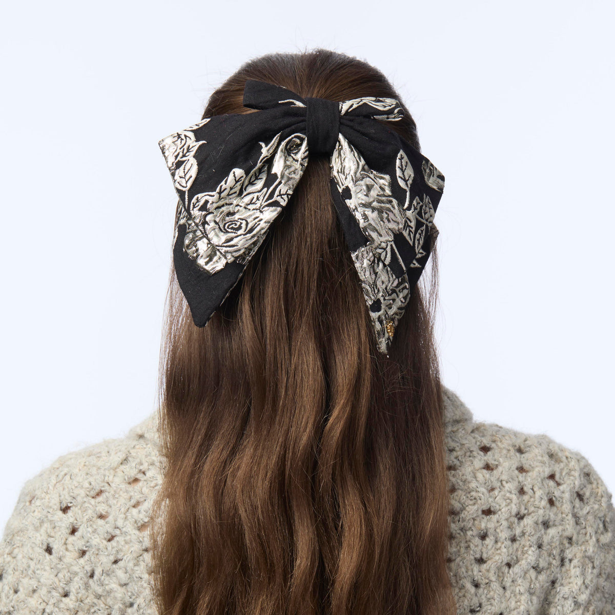 Lele Sadoughi HAIR JET ELIZABETH FLORAL JACQUARD BARRETTE