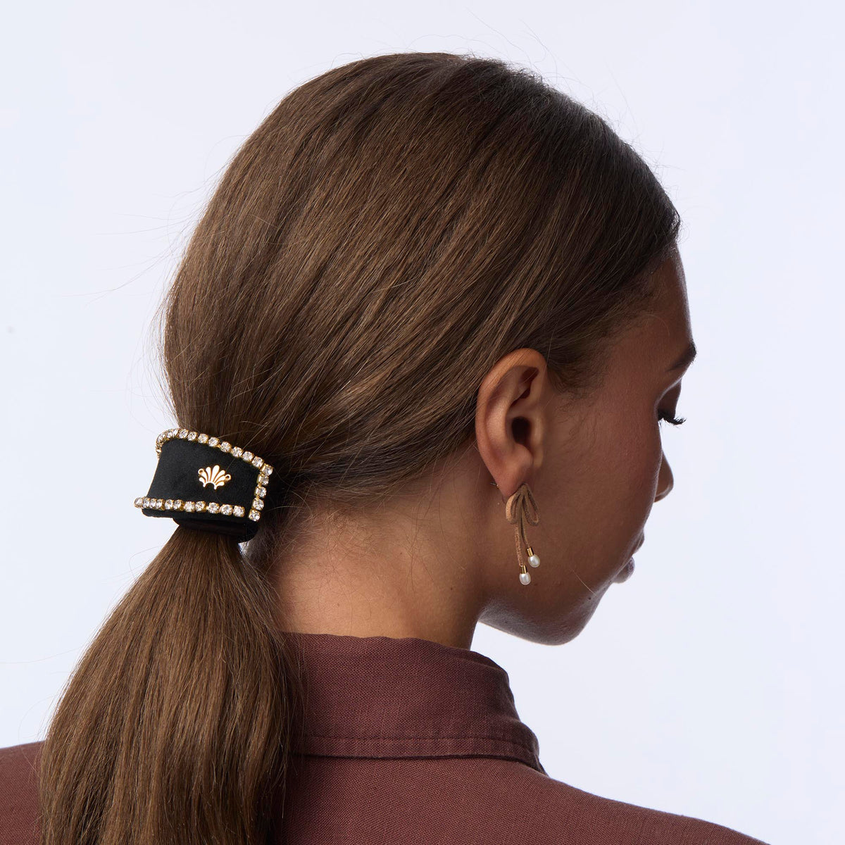 Lele Sadoughi HAIR JET GENIE CRYSTAL EDGE HAIR TIE