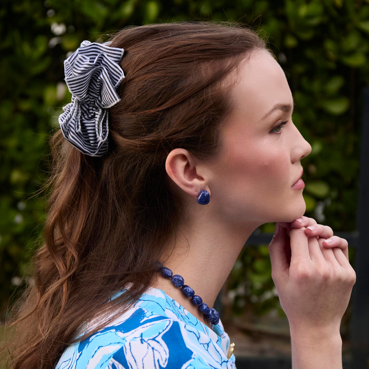 Lele Sadoughi HAIR JET RITA SEERSUCKER CLAW CLIP