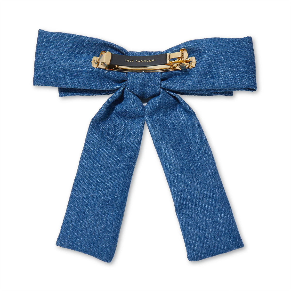 Lele Sadoughi HAIR LIGHT DENIM ANTOINETTE  BOW BARRETTE