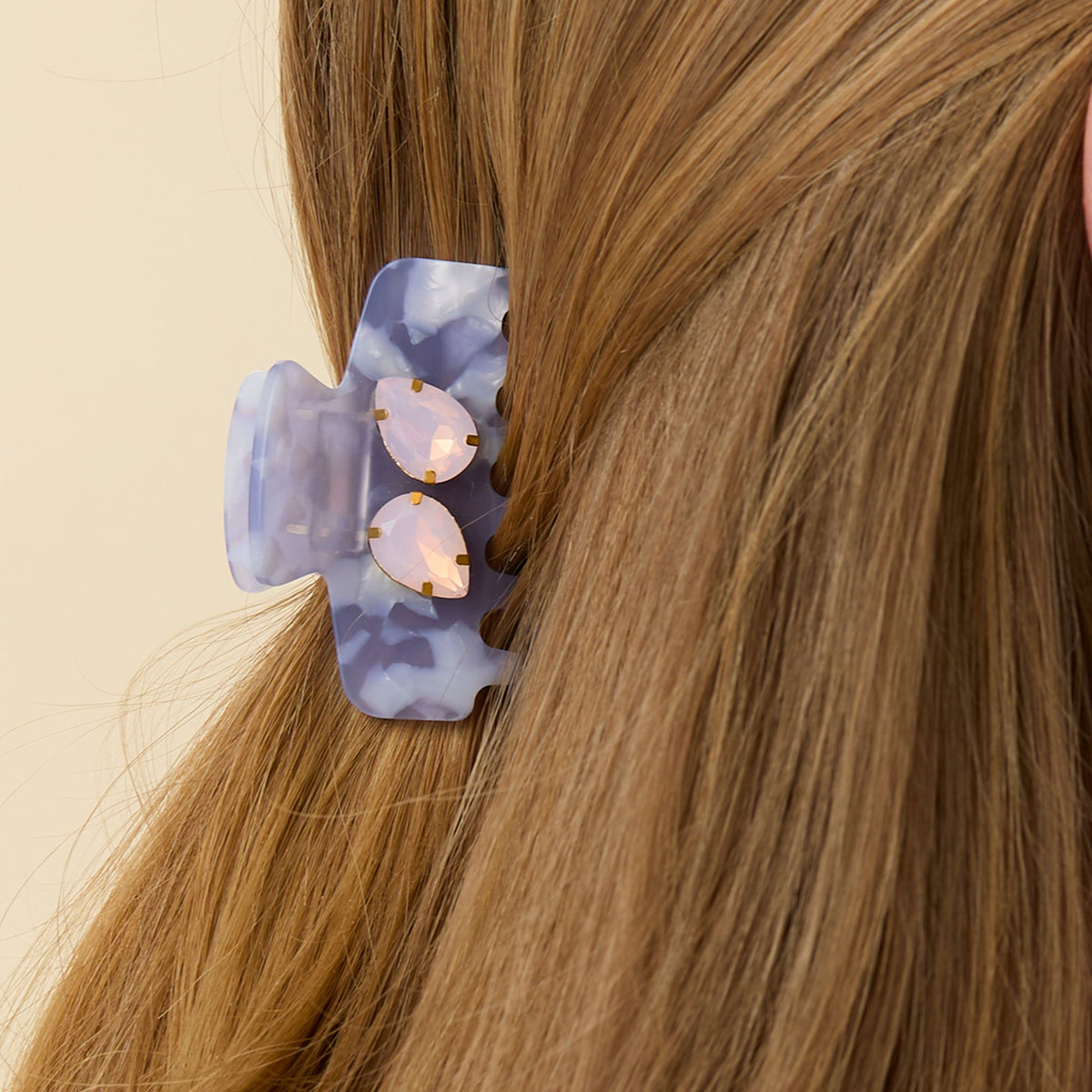 Lele Sadoughi HAIR LILAC MINI CRYSTAL CLAW CLIP