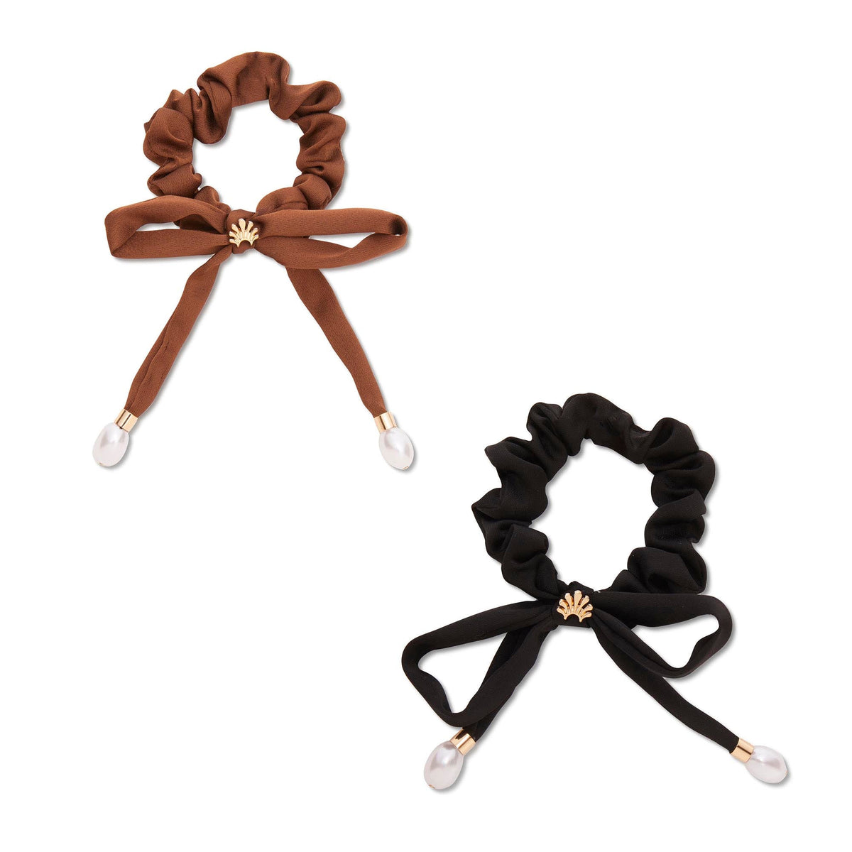 LELE SADOUGHI HAIR MULTI PEARL DROP BOW SCRUNCHIE SET