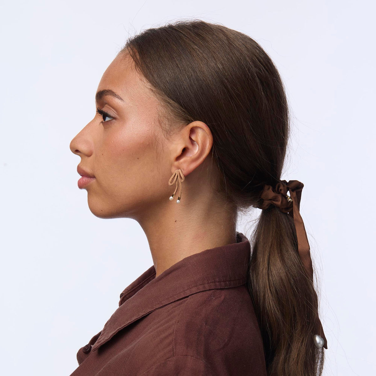 LELE SADOUGHI HAIR MULTI PEARL DROP BOW SCRUNCHIE SET