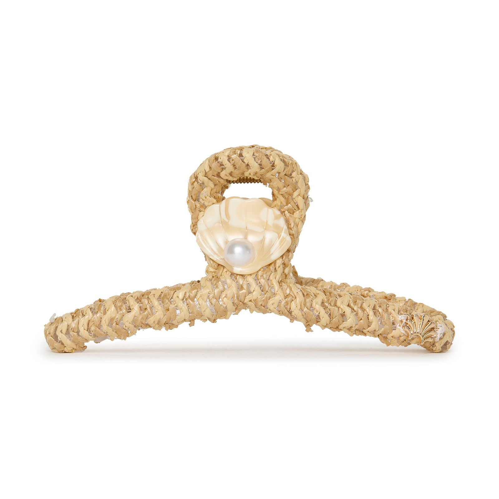 Lele Sadoughi HAIR NATURAL RAFFIA SHELL CLAW CLIP