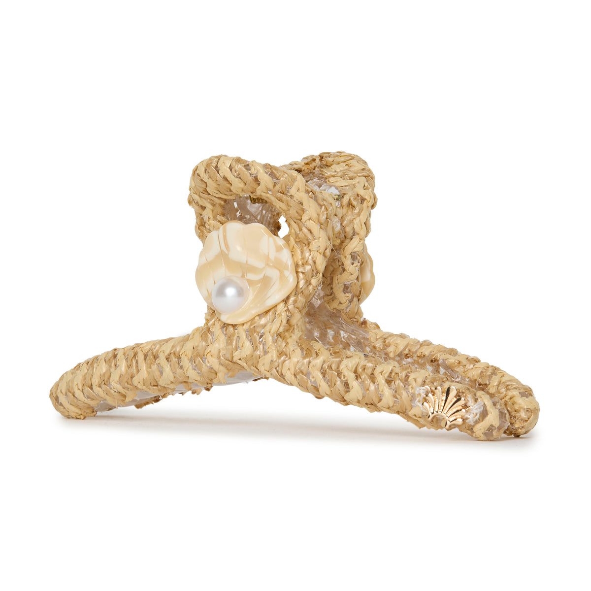 Lele Sadoughi HAIR NATURAL RAFFIA SHELL CLAW CLIP