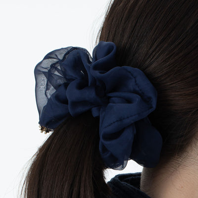 Lele Sadoughi HAIR NAVY CINDY OVERSIZED SCRUNCHIE