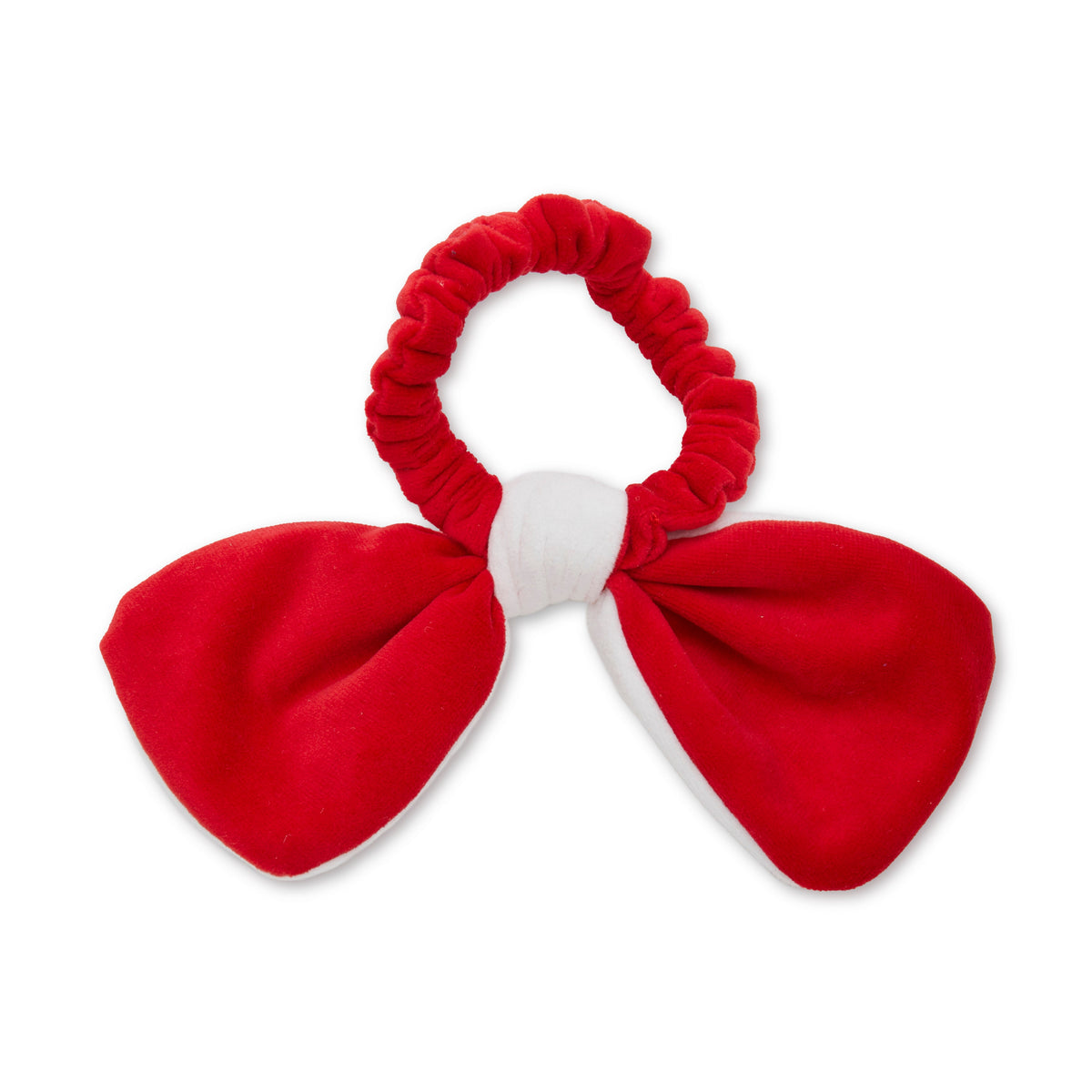 Lele Sadoughi HAIR NEW YORK GIANTS LELE X NFL IVORY RED BOW SCRUNCHIE