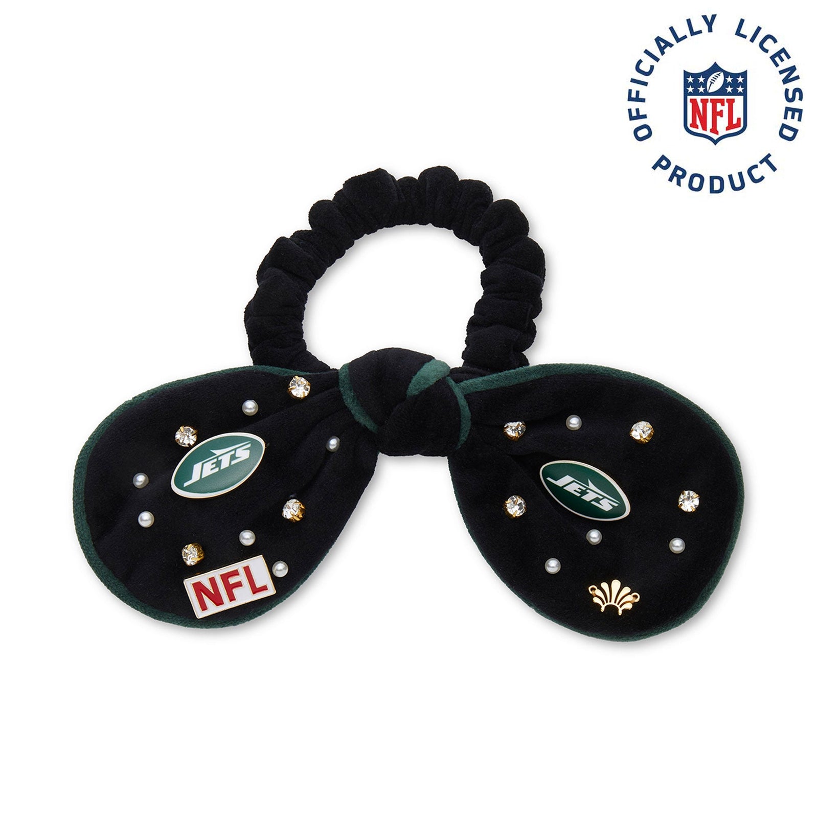 Lele Sadoughi HAIR NEW YORK JETS LELE X NFL JET BOW SCRUNCHIE