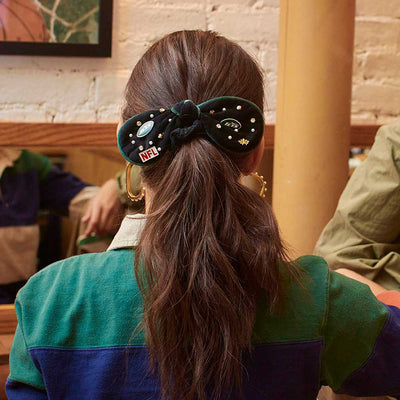 Lele Sadoughi HAIR NEW YORK JETS LELE X NFL JET BOW SCRUNCHIE
