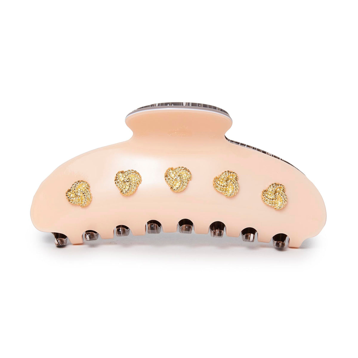 Lele Sadoughi HAIR OATMEAL HICKORY DUO KNOTTED LARGE CLAW CLIP