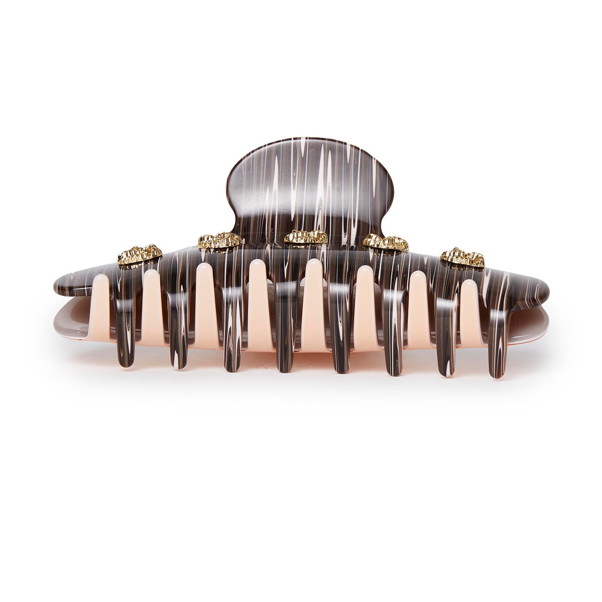 Lele Sadoughi HAIR OATMEAL HICKORY DUO KNOTTED LARGE CLAW CLIP