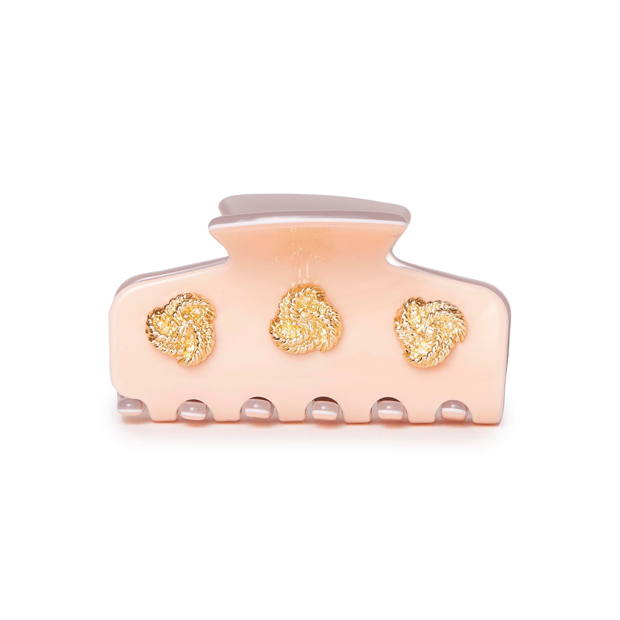 Lele Sadoughi HAIR OATMEAL HICKORY MINI KNOTTED CLAW CLIP